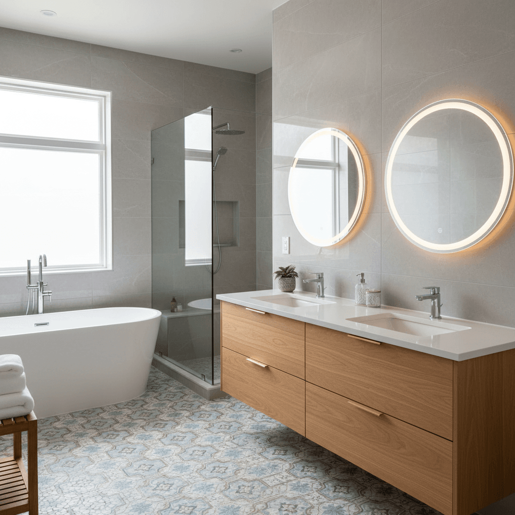 Renovated bathroom with quality finishes