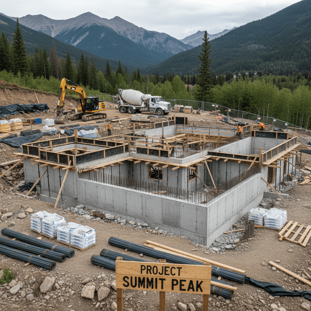 Foundation and structural reinforcement work on mountain home