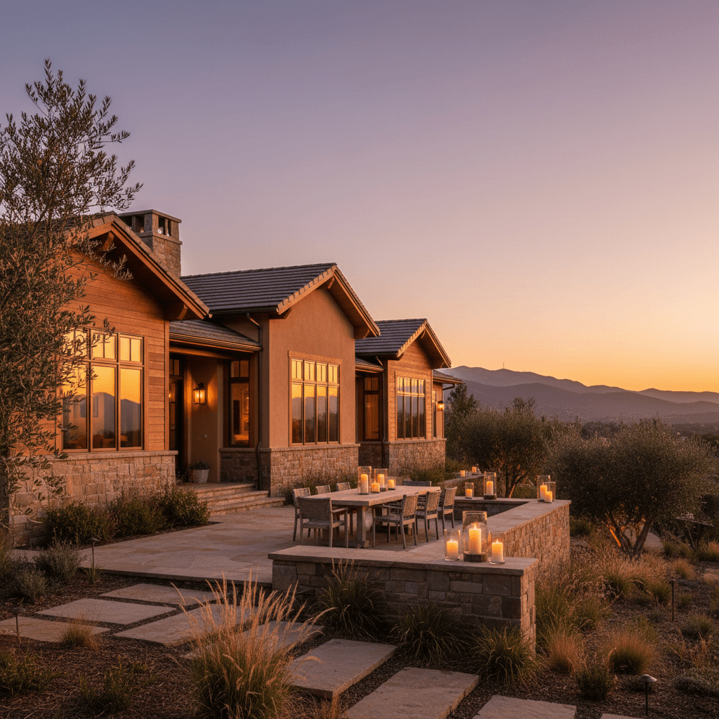 Completed custom home exterior