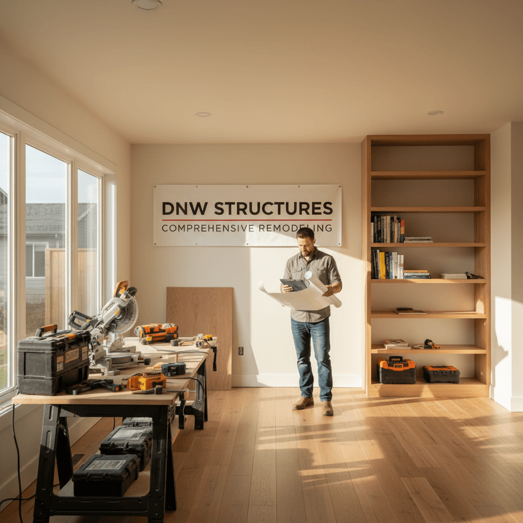 Renovation workspace showing progress across multiple home areas