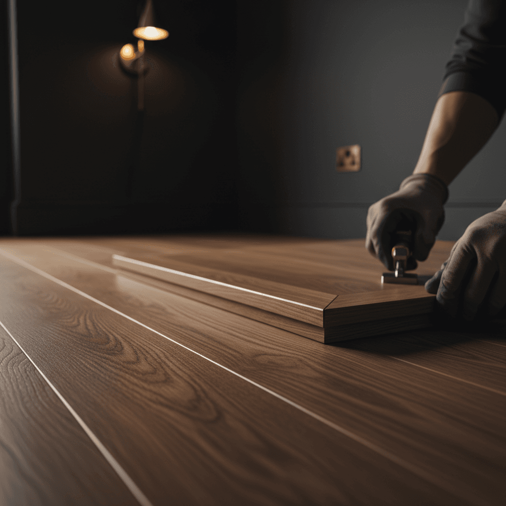 High-end interior renovation detail with hardwood flooring and quality finishes